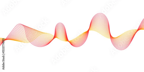 Fototapeta Abstract yellow and red wavy lines and geometric design and modern grid background. 