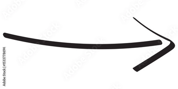 Fototapeta Hand-drawn brush stroke arrows. Thin arrow marker isolated png scribble hand draw. Hand drawn arrow made with marker. Marked arrow isolated on the background. Eps 10