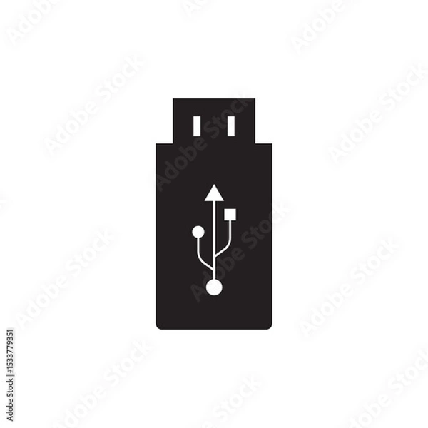 Fototapeta USB icon vector. Flash Drive icon symbol isolated on white background.