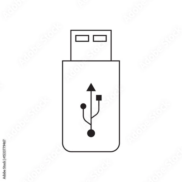 Fototapeta USB Icon. Vector usb flash drive vector icon. vector illustration.eps10