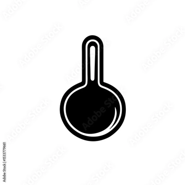 Fototapeta 3D Black Ladle Kitchen Icon. ideal for food and cooking applications, kitchenware branding, recipe websites, mobile apps, or any design project requiring a sophisticated culinary symbol