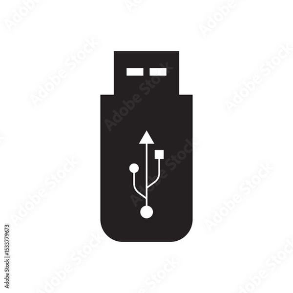 Fototapeta Usb icon vector. USB symbol. usb flash drive icon vector illustration. Usb icon on white background.