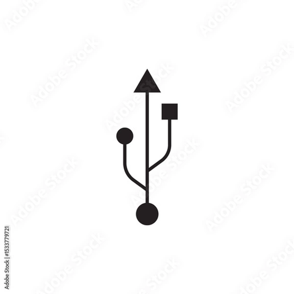 Fototapeta Usb icon vector. USB symbol. usb flash drive icon vector illustration. Usb icon on white background.