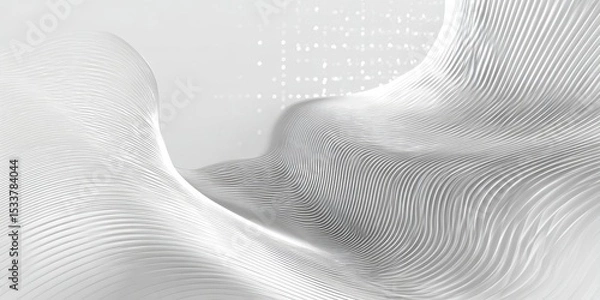 Fototapeta Abstract white, flowing, undulating forms with subtle texture