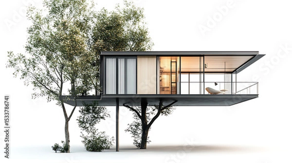 Obraz opulent home above the tree