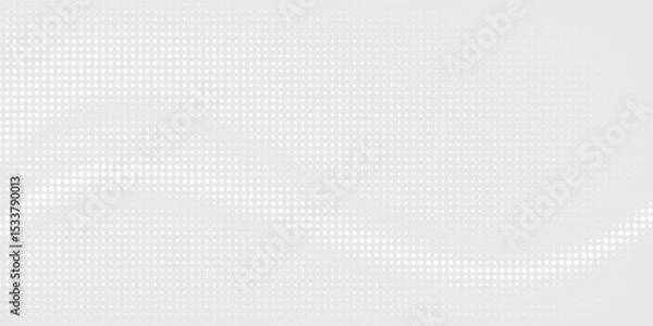 Fototapeta Dot white gray wave light technology texture background. Abstract big data digital concept.
