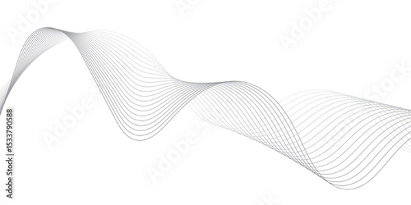 Fototapeta Abstract White and black wavy lines and geometric design and modern background. 