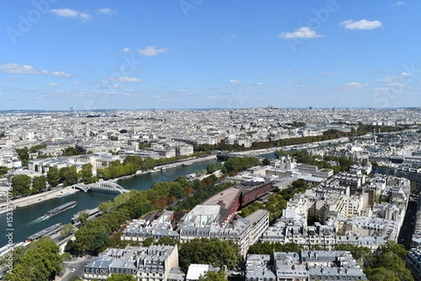 Obraz Vue aérienne des toits de Paris, capitale française.