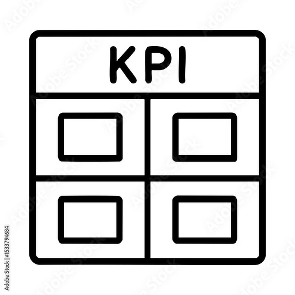 Fototapeta KPI dashboard icon with four sectioned data panels