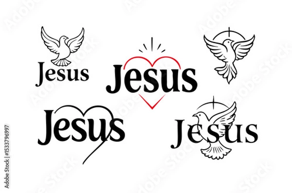 Obraz Jesus Logo Sheet Design