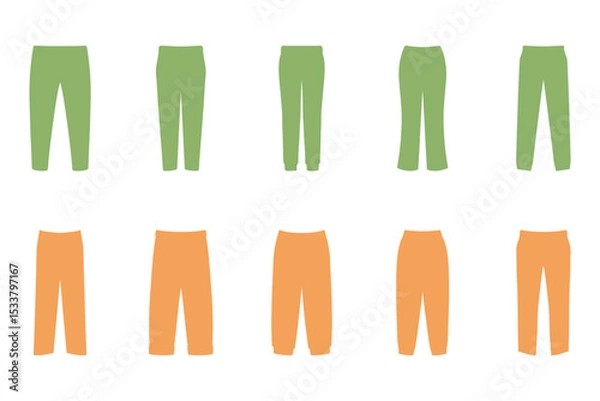Fototapeta Long Pants Icon Set Design