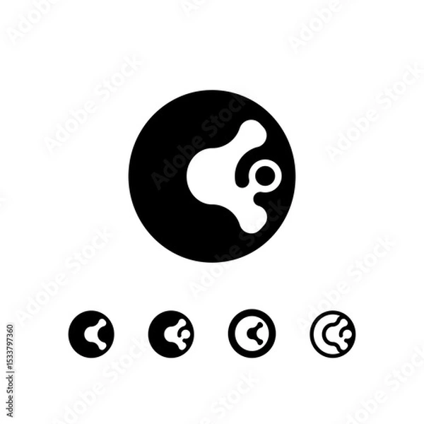 Obraz Logo Number 0, set of five different numeral zero for your brand name design, vector illustration 10 EPS