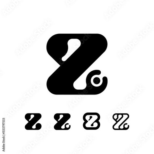 Obraz Logo Number 8, set of five different numeral eight for your brand name design, vector illustration 10 EPS