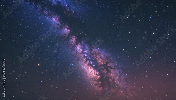 Obraz Stunning night sky view revealing the vibrant milky way galaxy with countless stars