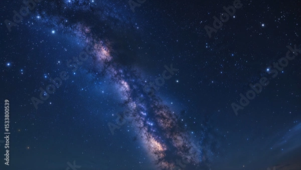 Obraz Stunning view of the milky way galaxy showcasing celestial bodies in a vibrant night sky.