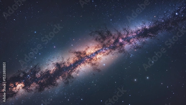 Obraz Stunning view of the milky way galaxy stretching across the night sky filled with stars