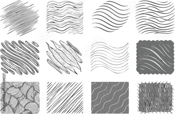Obraz Abstract grayscale texture and pattern collection in various artistic styles and creative designs