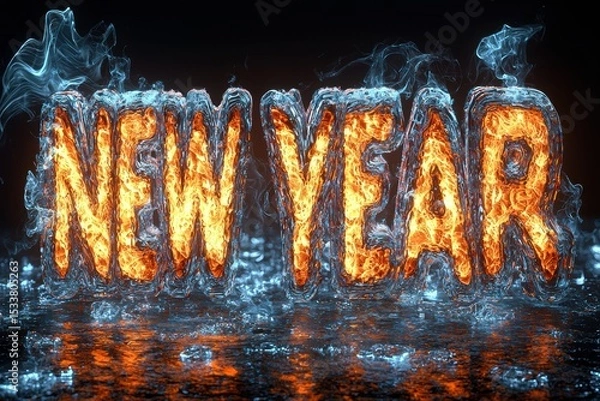 Obraz An Exciting and Vibrant New Year Celebration Concept Featuring Bright and Colorful Fireworks Text