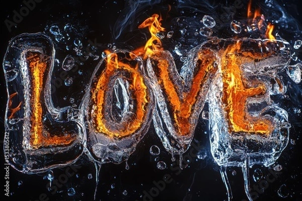 Obraz Dynamic Fire and Water Art A Beautiful Representation of Love in Motion and Fluidity