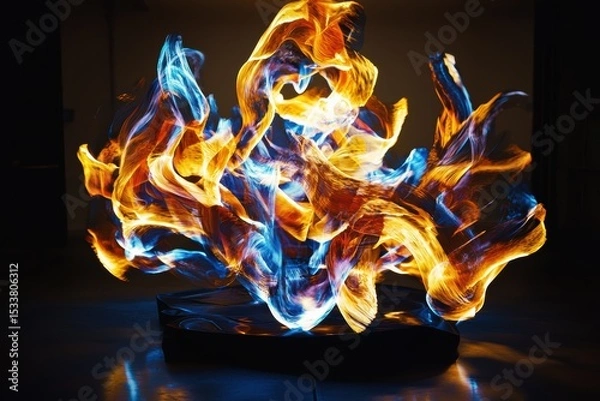 Obraz Experience a captivating display of vivid fire and light through stunning abstract art forms