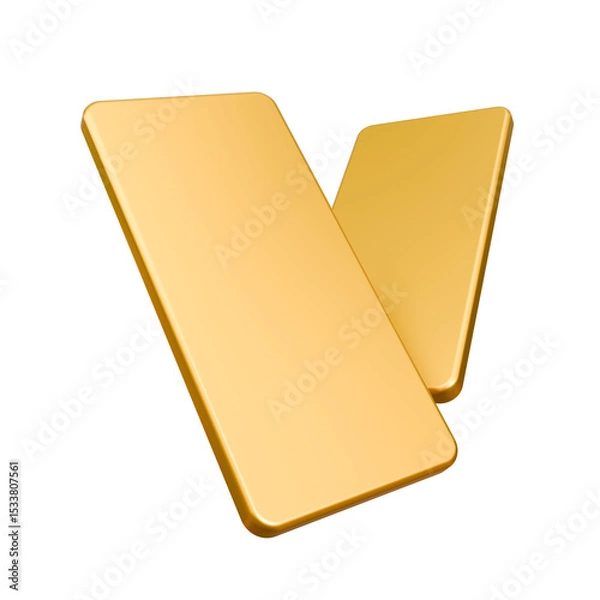 Fototapeta Gold bars on a isolated background. Golden ingots isolated on a background. 3d illustration.