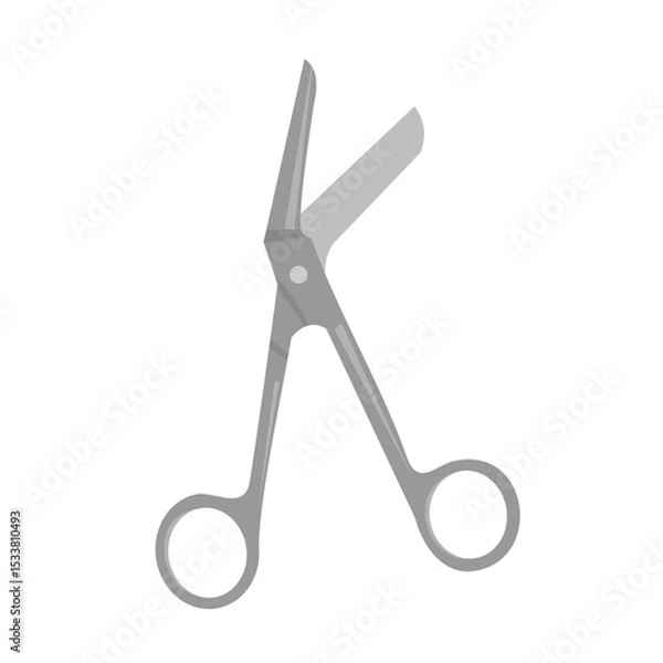 Obraz Medical scissors for cutting bandages,
essential tool in wound treatment,
used in doctor and first aid,
equipment set, flat design style