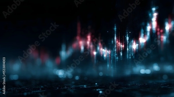 Fototapeta Digital energy trading screen displaying holographic price graph
