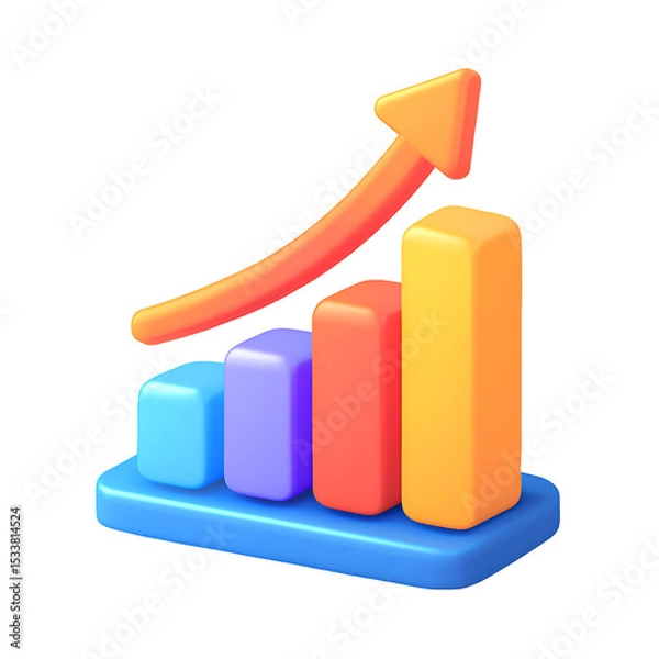 Obraz Business Revenue Growth Chart with Upward Arrow