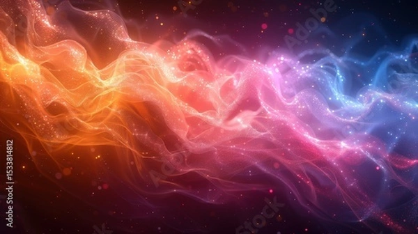 Fototapeta This is an Abstract Colorful Wave Background featuring Sparkles and various Light Effects