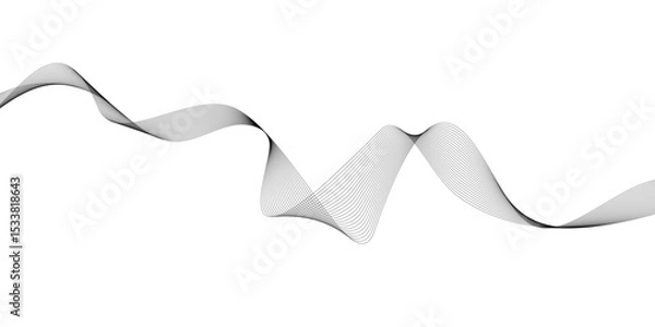 Fototapeta Abstract White and black wavy lines and geometric design and modern background. Abstract vector background white and grew wavy lines. 