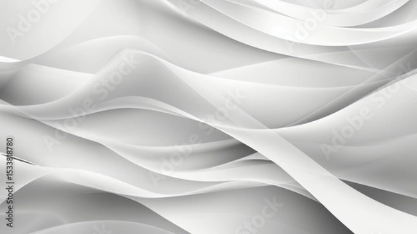 Fototapeta Soft smoke curls upward in monochrome abstract design, featuring flowing waves and smooth curves that create serene and calming atmosphere