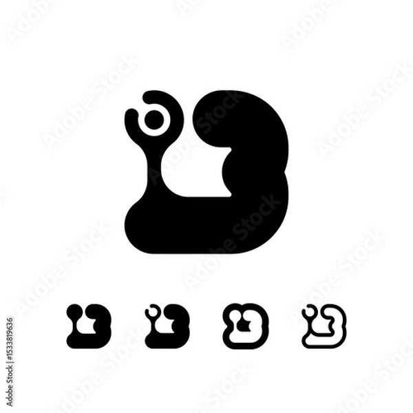 Obraz Logo Letter B, trendy modern alphabet font, set of five different letter b for your brand name design, vector illustration 10 EPS