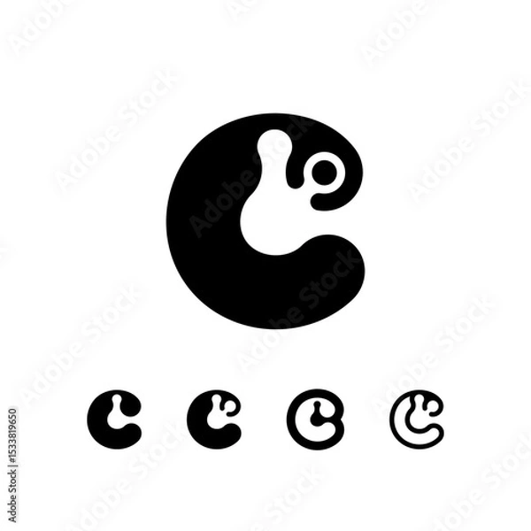 Obraz Logo Letter C, trendy modern alphabet font, set of five different letter c for your brand name design, vector illustration 10 EPS
