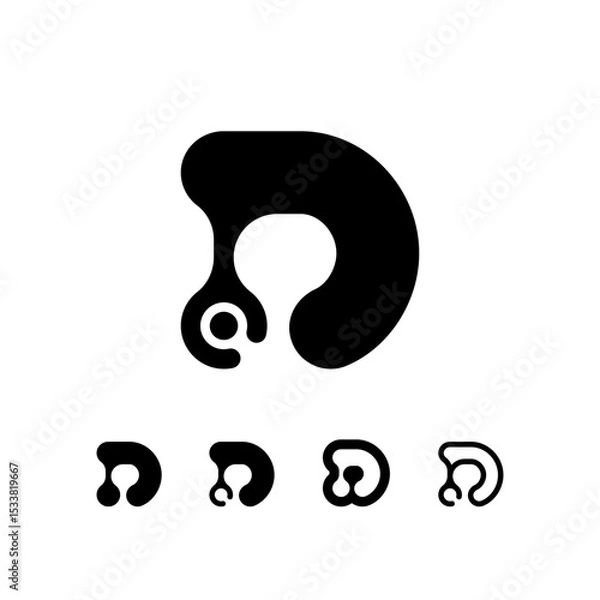 Obraz Logo Letter D, trendy modern alphabet font, set of five different letter d for your brand name design, vector illustration 10 EPS