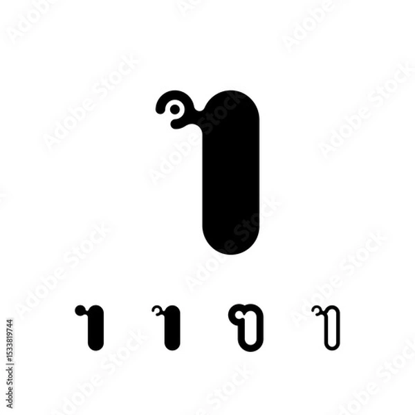 Obraz Logo Letter I, trendy modern alphabet font, set of five different letter i for your brand name design, vector illustration 10 EPS