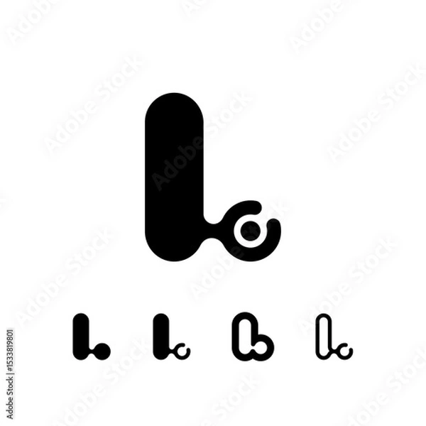 Obraz Logo Letter L, trendy modern alphabet font, set of five different letter l for your brand name design, vector illustration 10 EPS