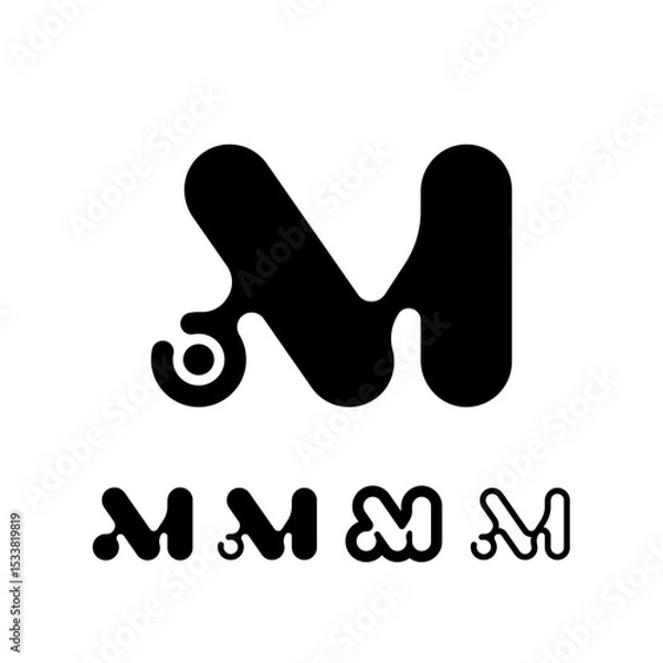 Obraz Logo Letter M, trendy modern alphabet font, set of five different letter m for your brand name design, vector illustration 10 EPS