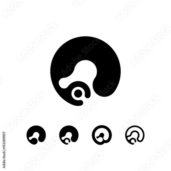 Obraz Logo Letter O, trendy modern alphabet font, set of five different letter o for your brand name design, vector illustration 10 EPS