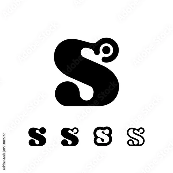 Obraz Logo Letter S, trendy modern alphabet font, set of five different letter s for your brand name design, vector illustration 10 EPS