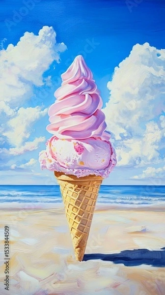 Obraz Ice cream cone on a sunny day.