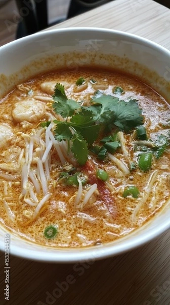 Obraz Malaysian laksa with coconut broth.