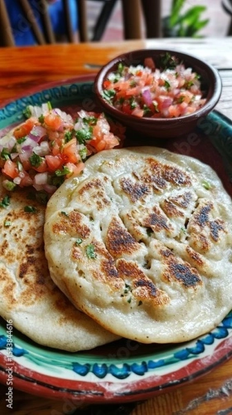 Obraz Salvadoran pupusas with curtido.