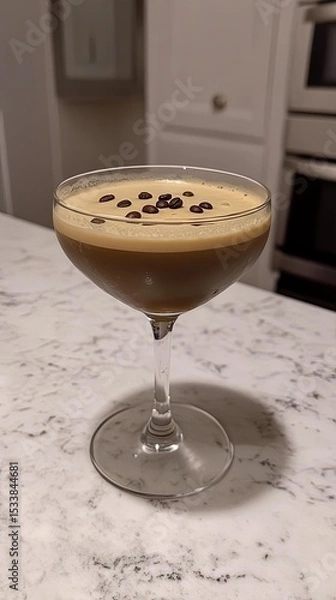 Obraz espresso martini with coffee beans floating top.