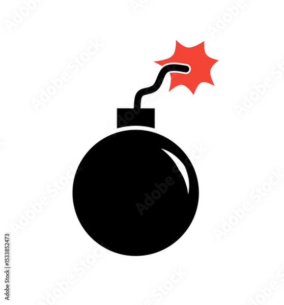 Obraz bomb vector with burning fuse