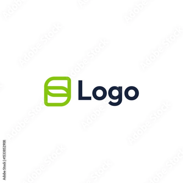 Fototapeta Abstract logo of the letter S, C , D or O in the form of a leaf. Original modern logo in vector.