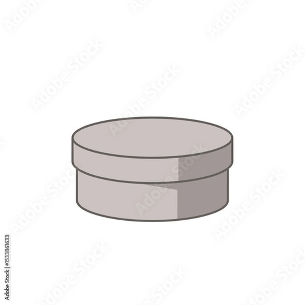 Fototapeta A simple, round container on a clean surface with a soft shadow, ideal for product display