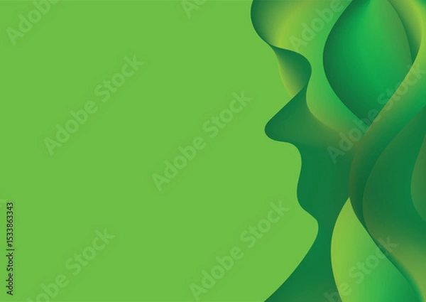 Obraz Abstract Female Silhouette with Nature Flow – Eco Vector Background