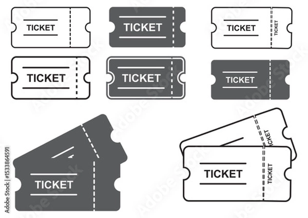 Obraz Ticket Flat Icon Vector. Ticket Icon Simple Style