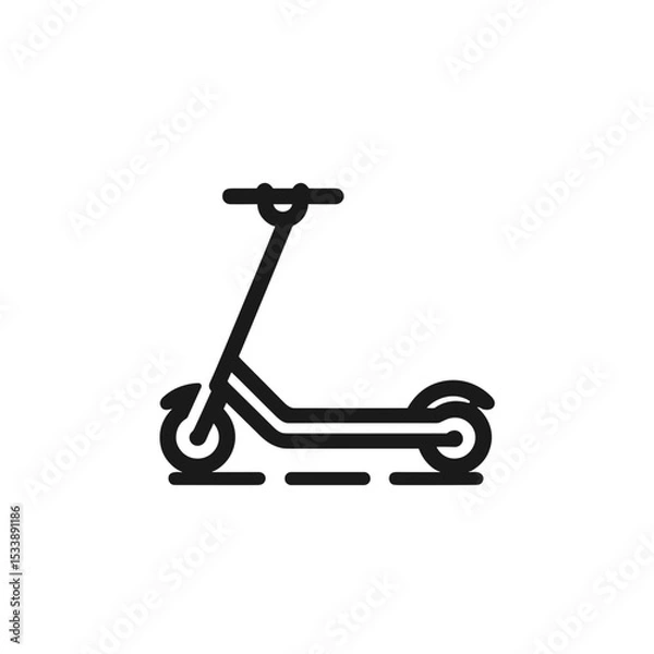 Fototapeta Electric scooter in simple linear style with minimal design elements  