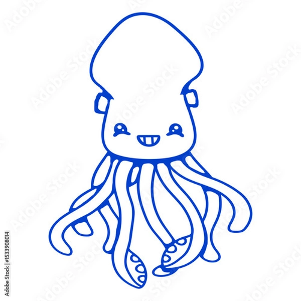 Obraz Octopus Cuttlefish Cephalopod Giant Squid Monster Isolated Vector Graphic Design Illustration
